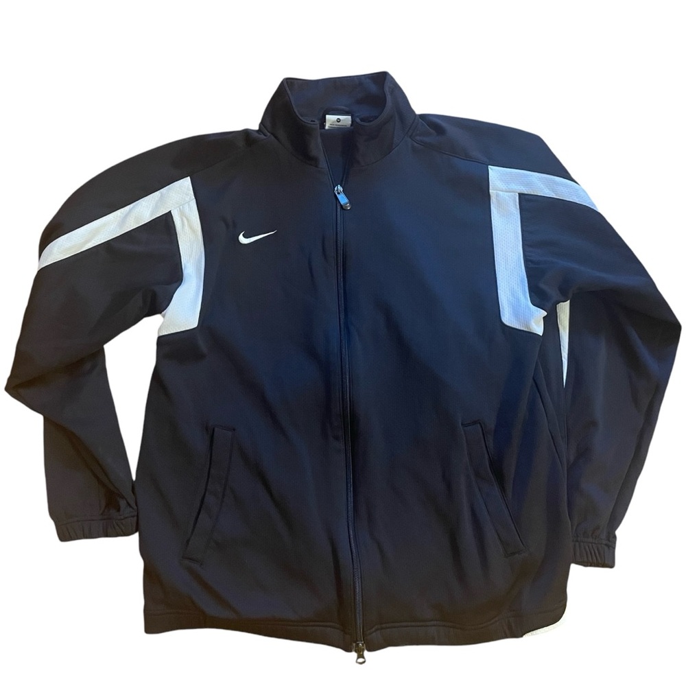NIKE vtg.team jacket / M / Dri-Fit / Athletic Knit Warm Up / Black & White / EUC